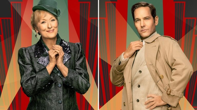 Meryl Streep y Paul Rudd con las vestimentas caracteristicas de sus personajes en la serie