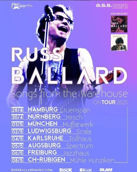 Lista de los conciertos que va a realizar Russ Ballard durante el año 2025